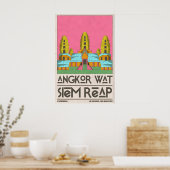 Siem Reap Reisposter, Geometrische Tempelkunst Poster (Keuken)