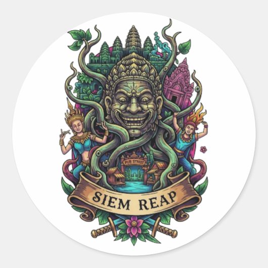 SIEM REAP RONDE STICKER (Voorkant)
