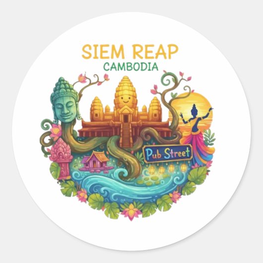 SIEM REAP RONDE STICKER (Voorkant)