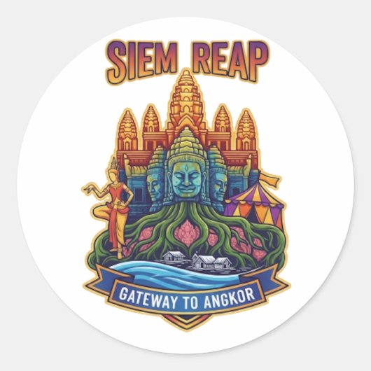 SIEM REAP RONDE STICKER (Voorkant)