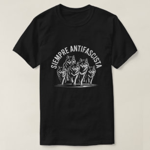 Siempre Antifascista Anti-Fascistische Wolven Gr T-shirt
