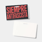 Siempre Antifascista Badge (Voor- en achterkant)