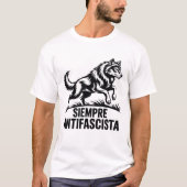Siempre Antifascista Wolf Pack Anti Fascism Protes T-shirt (Voorkant)