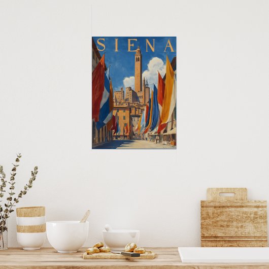 Siena Italiaans reizen Poster (Keuken)