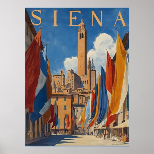 Siena Italiaans reizen Poster (Voorkant)