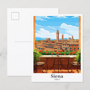 Siena Italië Art Travel Illustratie Briefkaart