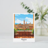 Siena Italië Art Travel  Illustratie Briefkaart (Staand voorkant)