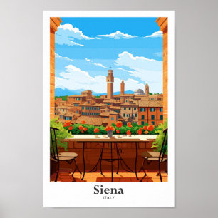 Siena Italië Art Travel  Illustratie Poster