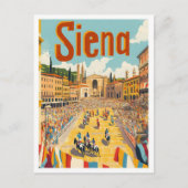 Siena Italië Art Vintage Travel Illustratie Briefkaart (Voorkant)