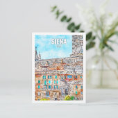 Siena Italië Beroemde Reisplaats Waterverf Briefkaart (Staand voorkant)