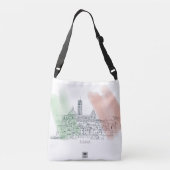 Siena Italië Italiaanse vlag en inkttekening Crossbody Tas (Achterkant)