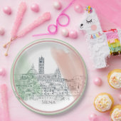 Siena Italië met Italiaanse vlaggestekker Papieren Bordje (Feest)