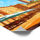 Siena Italië Reizen Kunst Vintage Illustratie Poster (Hoek)