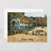 Siena Italië Stad olieverfschilderij Briefkaart (Voorkant / Achterkant)
