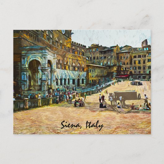 Siena Italië Stad olieverfschilderij Briefkaart (Voorkant)