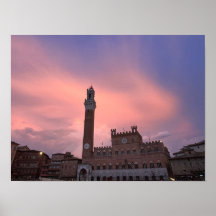 Siena Italië Sunset Poster