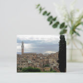 Siena, Italië, toren van het stadhuis links Briefkaart (Staand voorkant)