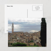 Siena, Italië, toren van het stadhuis links Briefkaart (Voorkant / Achterkant)