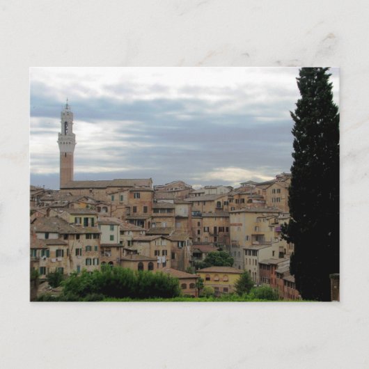 Siena, Italië, toren van het stadhuis links Briefkaart (Voorkant)