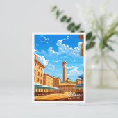 Siena Italië vintage reisillustratie Briefkaart (Staand voorkant)