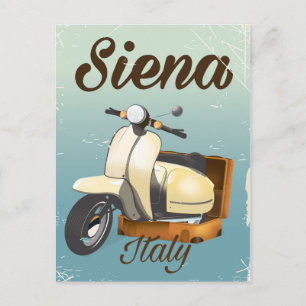 Siena Italy Scooter vacation poster Briefkaart