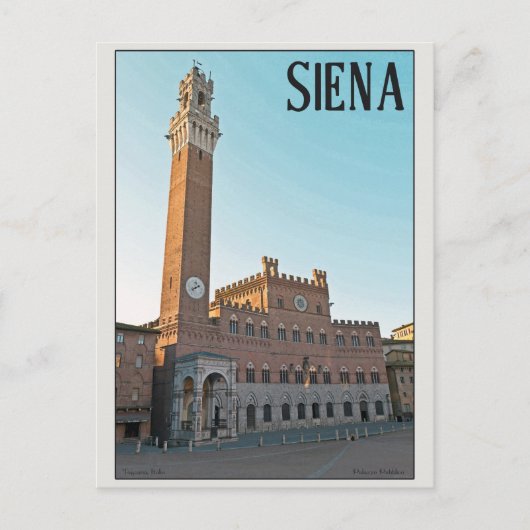 Siena - Palazzo Pubblico Morning Briefkaart (Voorkant)