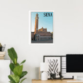 Siena Palazzo Pubblico Morning Poster (Thuiskantoor)