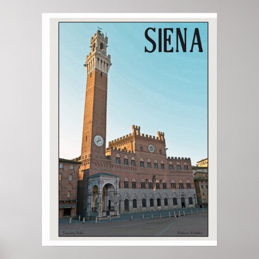 Siena Palazzo Pubblico Morning Poster (Voorkant)