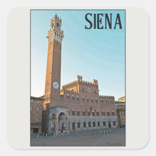 Siena - Palazzo Pubblico Morning Vierkante Sticker