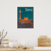 Siena - Palazzo Pubblico Night Poster (Keuken)