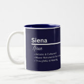 Siena Personalized Name Coffee Mug Tweekleurige Koffiemok (Links)