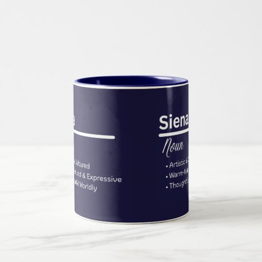 Siena Personalized Name Coffee Mug Tweekleurige Koffiemok (Center)