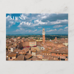 Siena Piazza del Campo en Torre del Mangia Feestdagenkaart