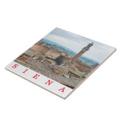Siena Piazza del Campo uitzicht keramische tegel Tegeltje (Zijkant)