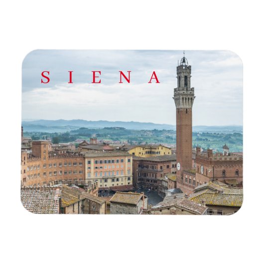 Siena Torre del Mangia uitzicht koelkastmagneet Magneet (Horizontaal)