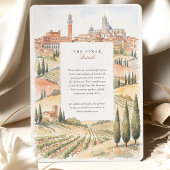Siena Toscane Aquarel Skyline Bruiloft Kaart