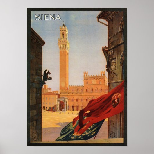 SIENA Toscane ITALIË ENIT Toerisme Feestdagen Poster (Voorkant)