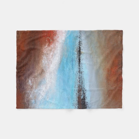 Siena Turquoise Abstracte Small Fleece Blanket Deken (Voorkant (Horizontaal))