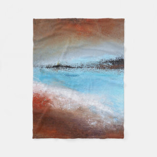 Siena Turquoise Abstracte Small Fleece Blanket Deken