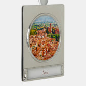 Siena Waterverf Schilderen Kunst Ornament Verzilverd Banner Ornament (Rechts)