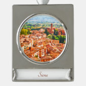 Siena Waterverf Schilderen Kunst Ornament Verzilverd Banner Ornament (Voorkant)