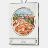 Siena Waterverf Schilderen Kunst Ornament Verzilverd Banner Ornament (Links)