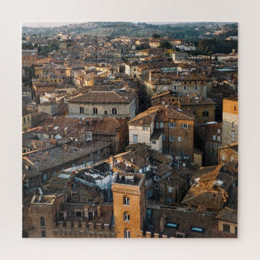 Siena Zonsondergang: Rood dakpanorama Legpuzzel (Verticaal)