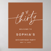 SIENNA 30th Birthday Party Welcome Sign Poster (Voorkant)