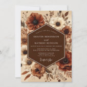 Sienna Anemone Herfst Romantische Bruiloft Kaart (Voorkant)