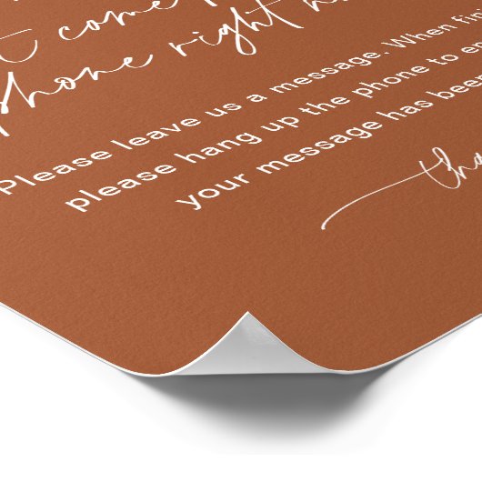 SIENNA Audio Guest Book Wedding Sign - Terracotta Poster (Hoek)