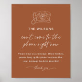 SIENNA Audio Guest Book Wedding Sign - Terracotta Poster (Voorkant)