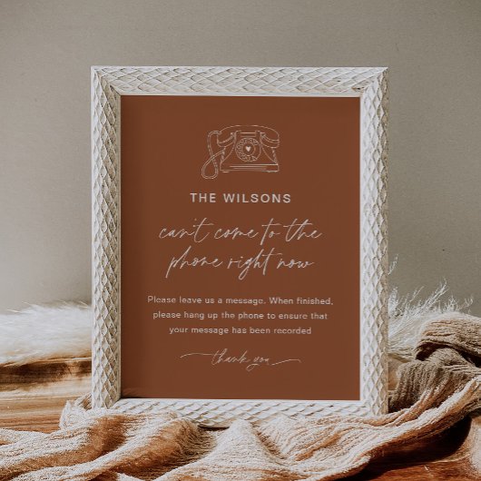 SIENNA Audio Guest Book Wedding Sign - Terracotta Poster