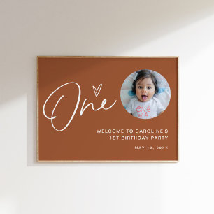 SIENNA Baby 1st Birthday Party Welkom Poster