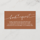 SIENNA Baby shower Book Request Insert Terracotta Informatiekaartje (Voorkant)